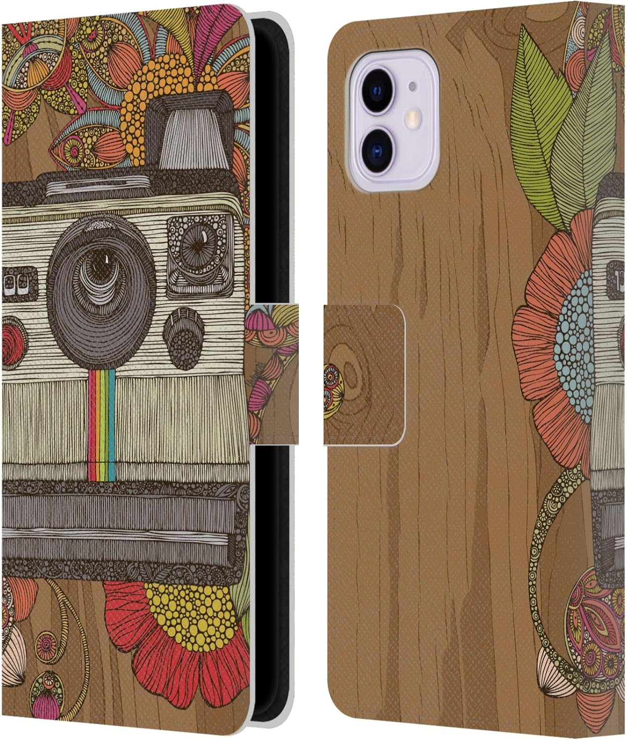 Head Case Designs Officially Licensed Valentina Sugar Skull Bloom Leather Wallet Case Compatible with Apple iPhone 11