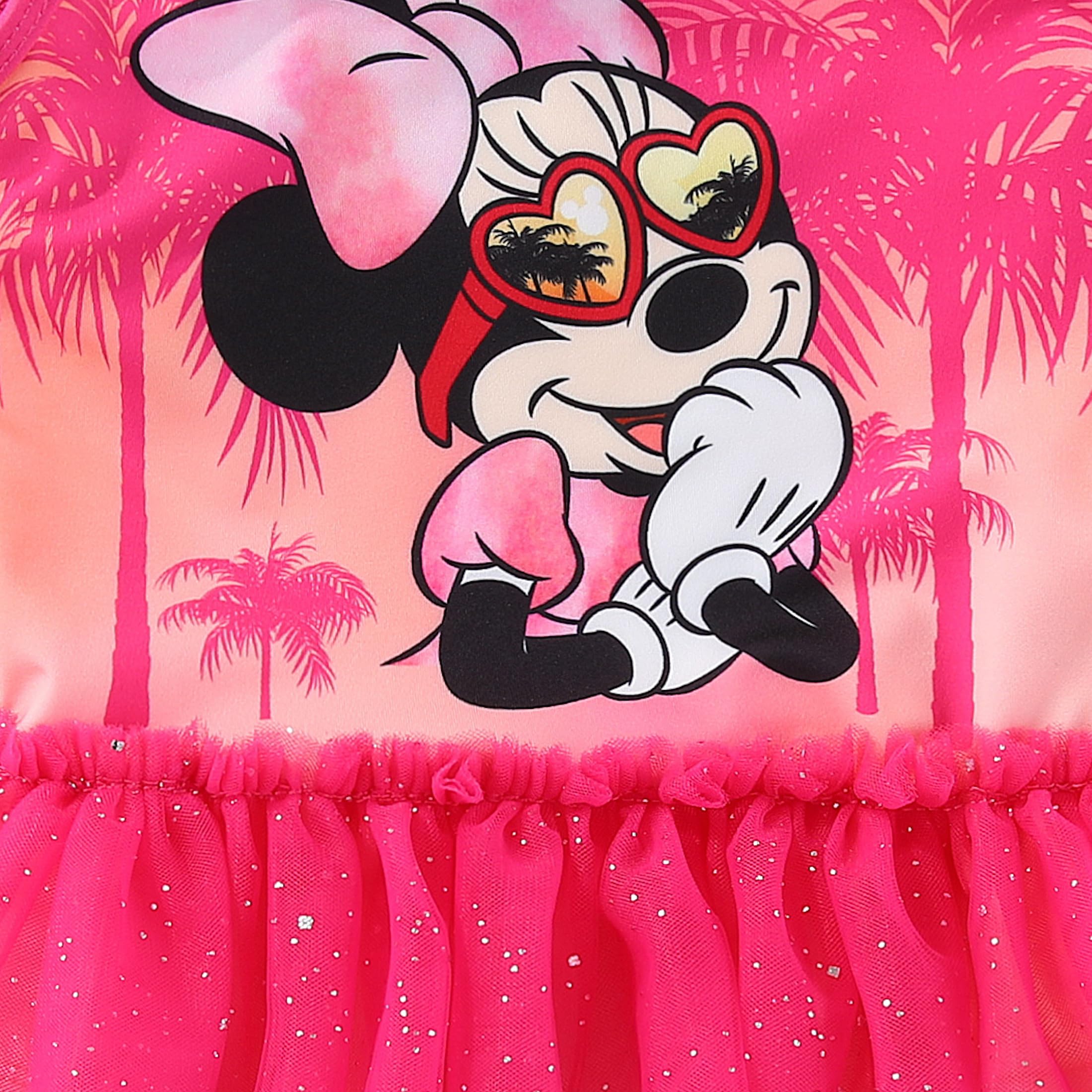 Disney Minnie Mouse Costume da bagno da bambina con SPF 50+, costume intero per bambini piccoli e grandi