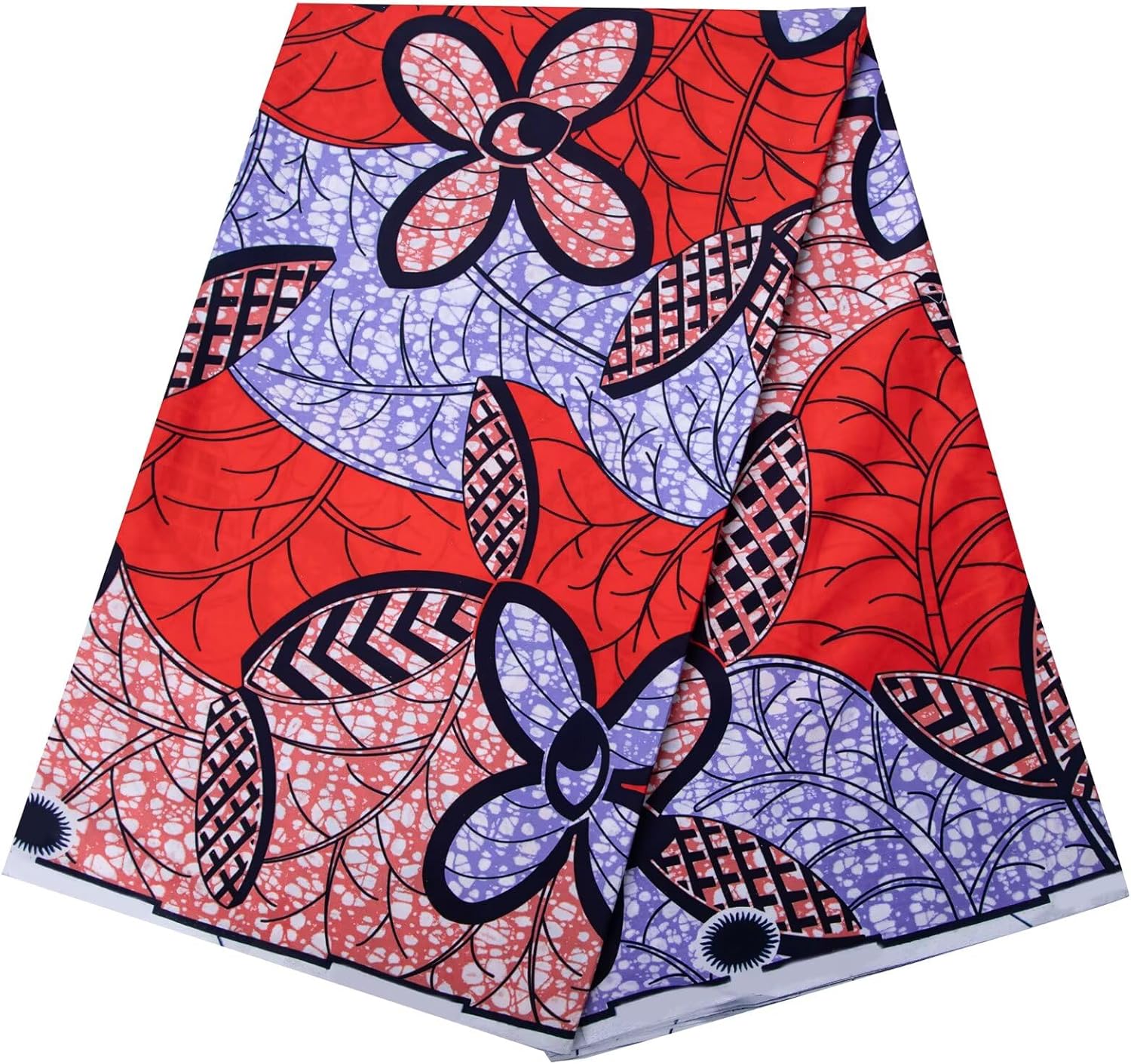 African Fabric 100% Cotton Ankara Wax Print Fabric 6 Yards Cloth for Party Dress