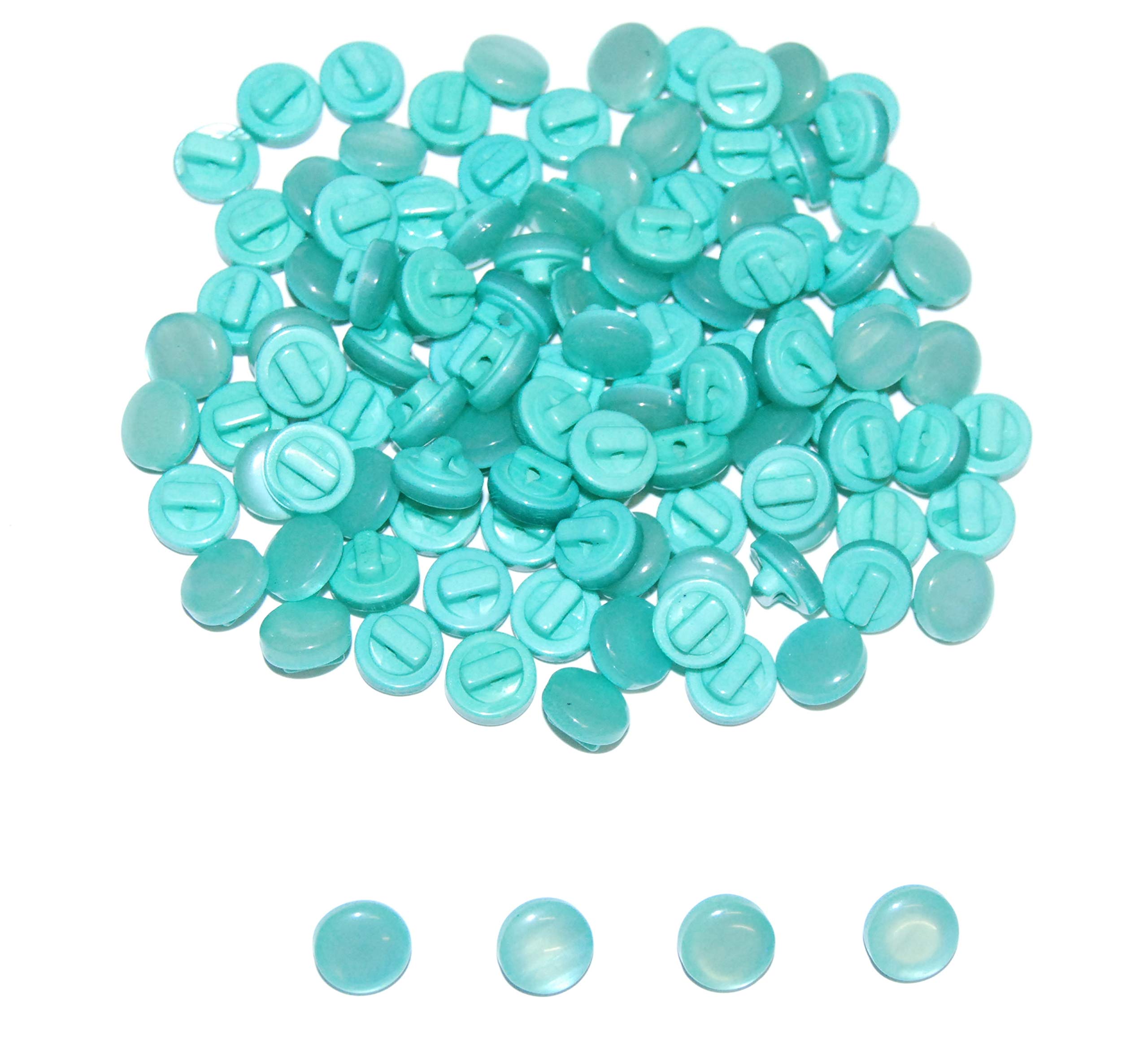 celloexpress Pearlised Mushroom Buttons - 10mm - for Sewing & Crafting (Mint, Pack of 250)