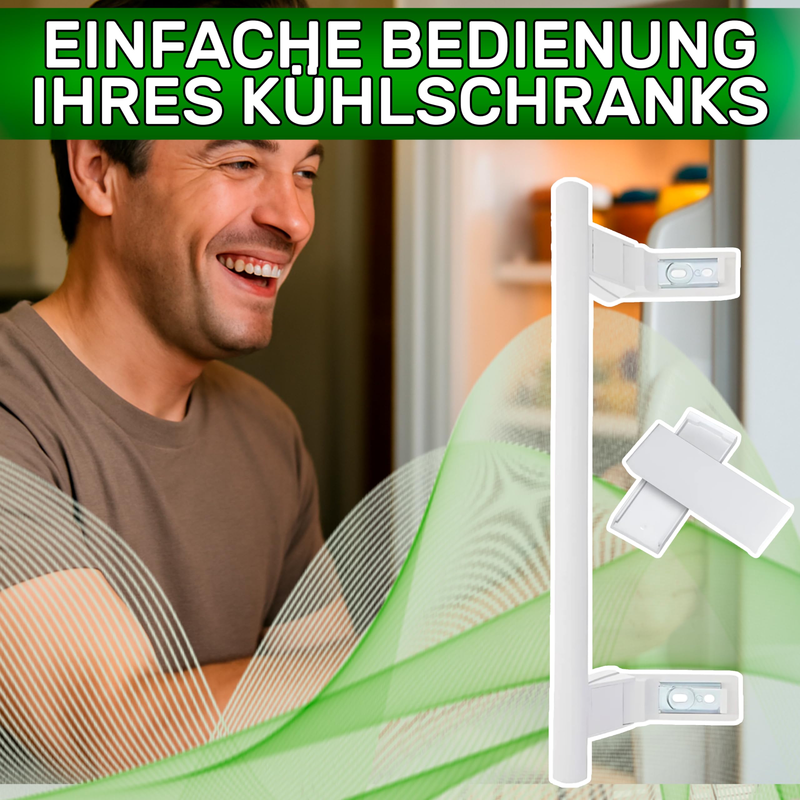 ONIX TECH Kühlschrank Griff und Gefrierschränke 310 x 113 x 25 mm mit Originalcode 7432602 7430670 7430134 für Liebherr Kühlgefrierkombination - Set Enthält 2 Kappen - Garantie 10 Jahre