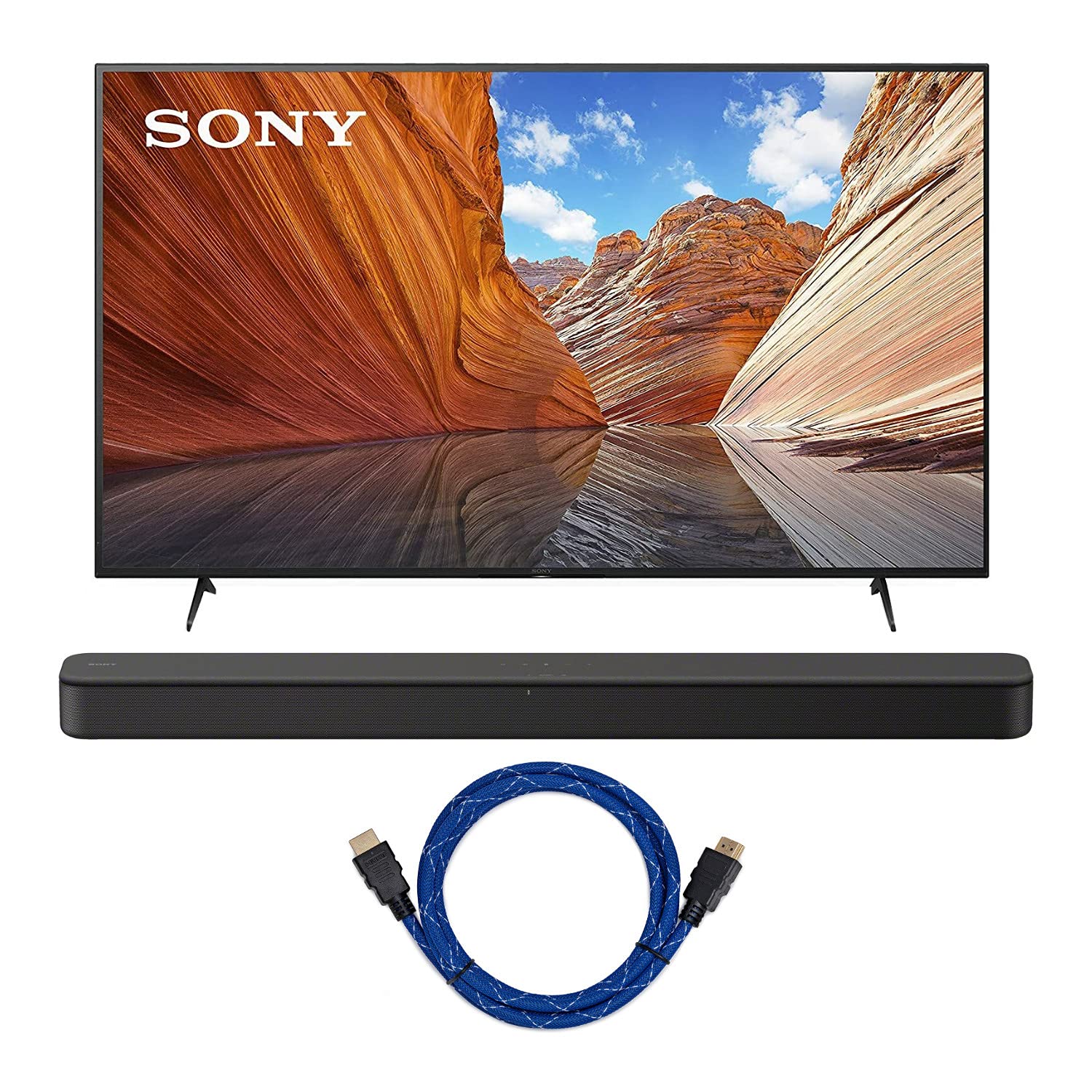 Sony KD55X80J 55-Inch LED 4K UHD Smart TV with Dolby Vision HDR with HT-S100F 2.0 Channel Soundbar a