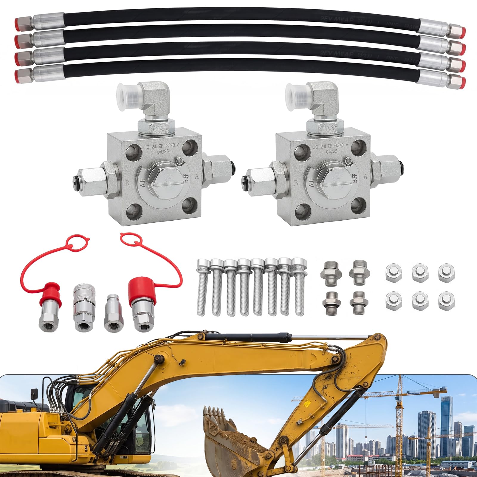 Kit de válvula de conmutación hidráulica Miniexcavadora 1-2T con manguera
