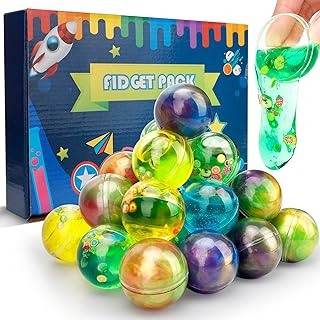 Galaxy Slime Ball Set with Crystal Slime for Party Favors, Fluffy Clear Slime Balls, Stretchy, Non-Sticky, Super Soft for Girls Boys, Sensory and Tactile Stimulation, Prize, Educational Game(22PCS)