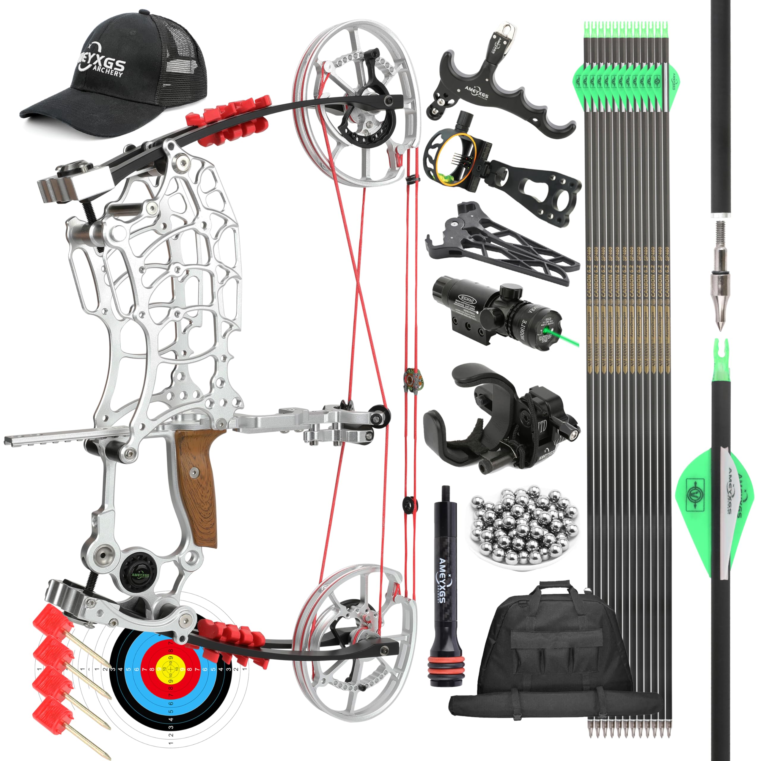 Amazon.co.jp: SHARROW 18インチ 多目的コンパウンドボウ 30~70lbs調節