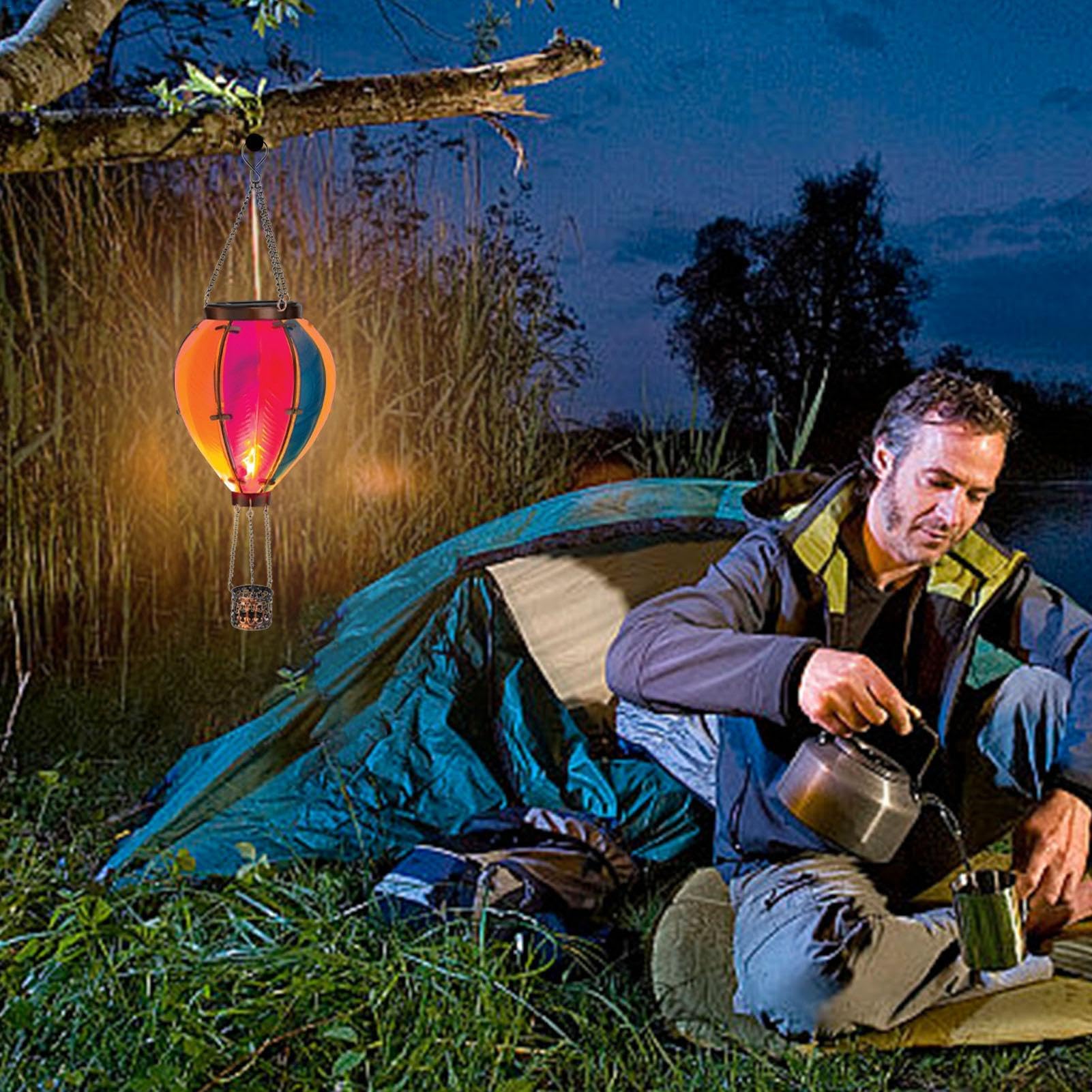 Heißluftballon Laterne Bunt - Wetterfeste Gartendeko Aus Acryl