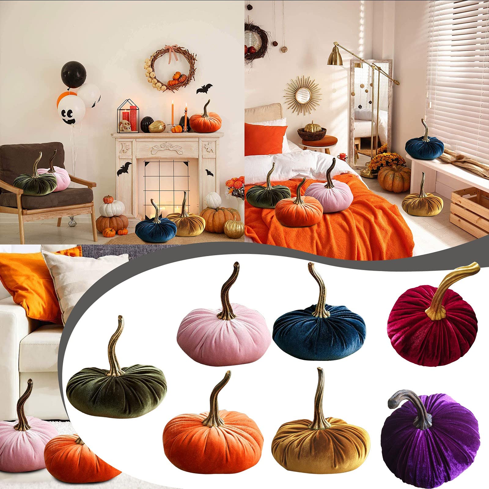 Niiyen Citrouille En Peluche Jouet Citrouille En Peluche Décor Citrouilles Tissu Ornement Citrouille Ornement Pour Fournitures De Fête D'halloween Décor De Table à La Maison (9 * 9 * 7cm