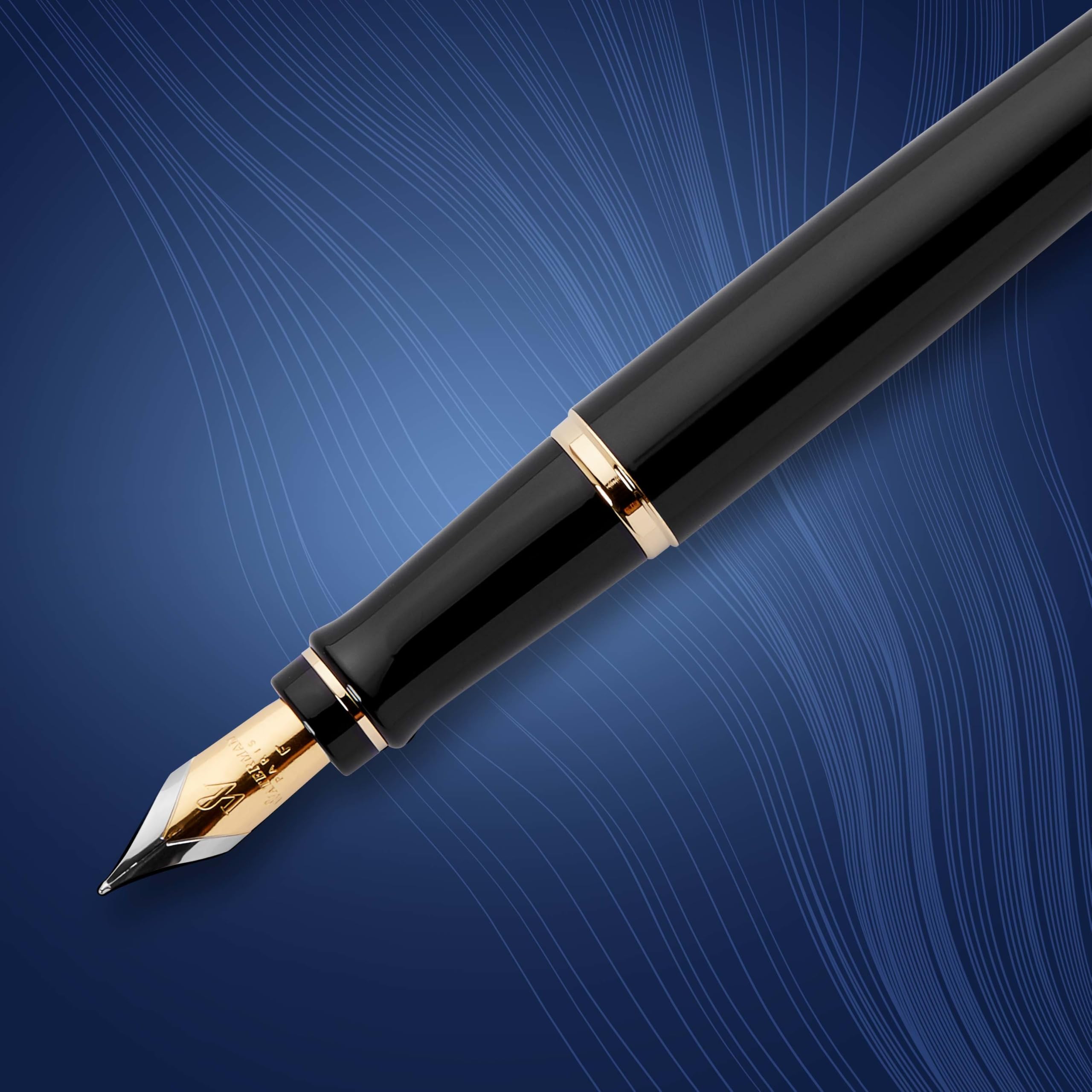 Amazon | Waterman Expert Gold Trim Fountain Pen - Black 万年筆