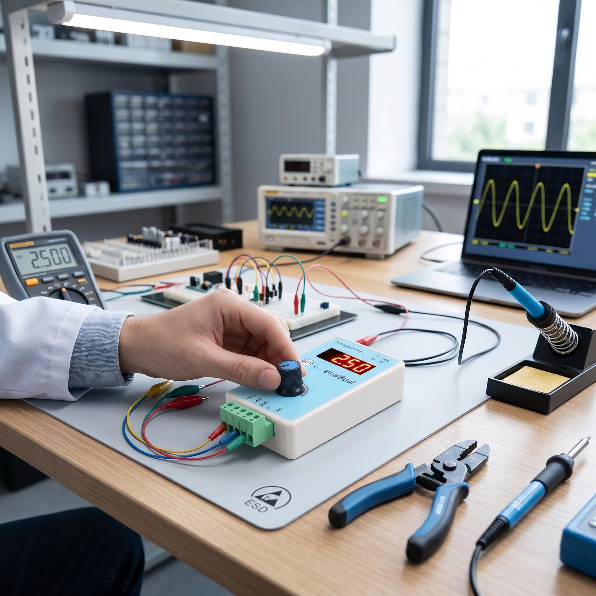 Générateur de Signaux Analogiques Eujgoov 0-10V/2-10V 0-20mA/4-20mA Générateur de Signaux de Tension de Courant Interface D'alimentation USB Simulateur Analogique