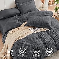 Vista 256 de HYMOKEGE - Juego de edredón tamaño king, color negro y rojo, de sirsaca, de 7 piezas, para todas las estaciones, en una bolsa, para dormitorio