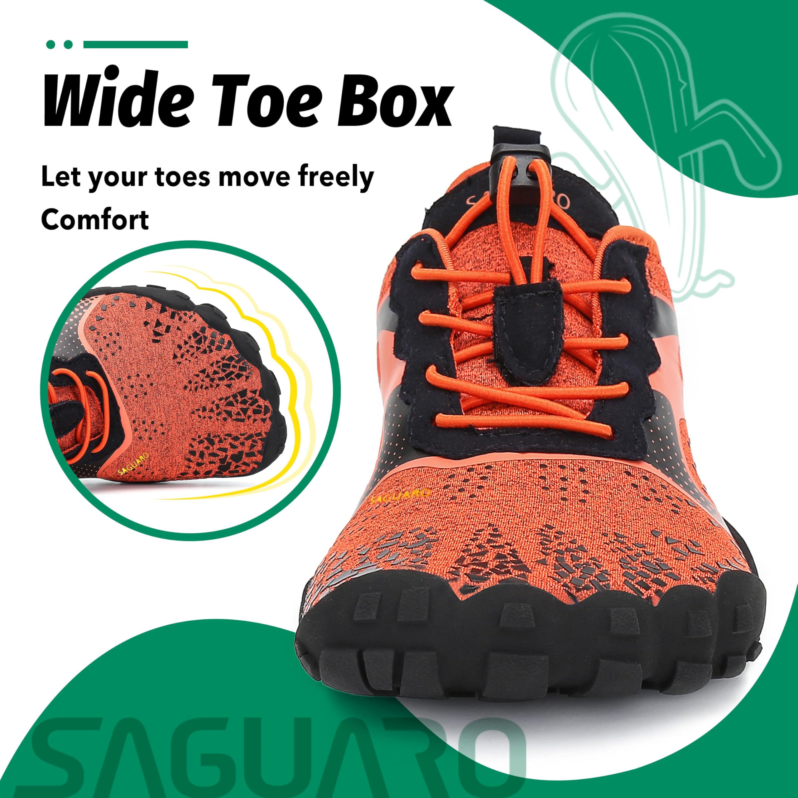 SAGUARO Scarpe Barefoot con Dita per Trekking Trail Running Ginnastica, 36-48
