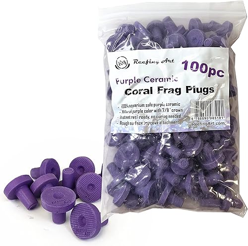 Cerámica Coralline Purple Coral Frag Plugs 100 Pack Gratis Acuario Pegamento para SPS LPS