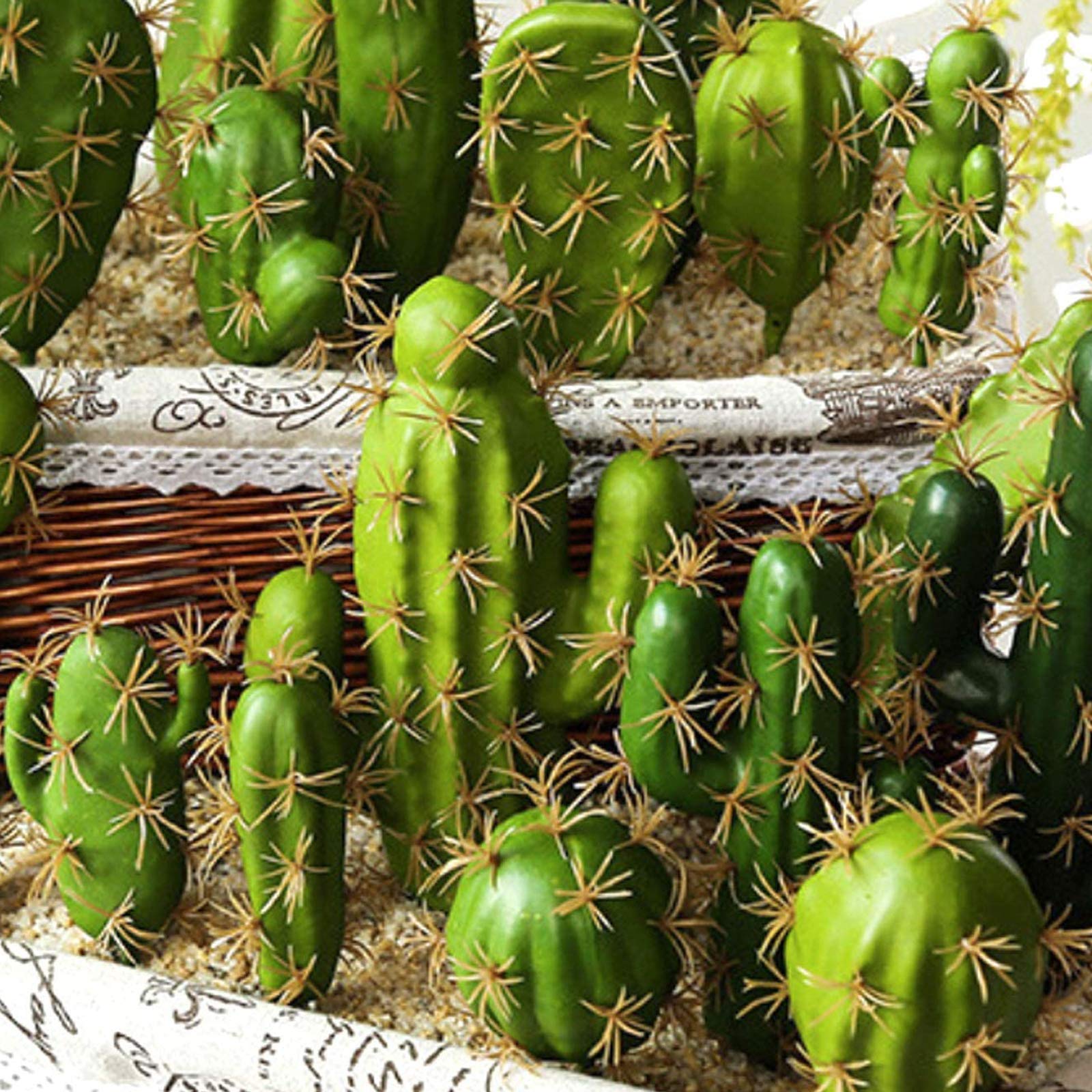 Cayway 10 Pz Succulente Piante Artificiali, Cactus di Artificiali Piante Grasse Finte Decorative Uncotted Faux Flower Succulente per Parete DIY Home Decor