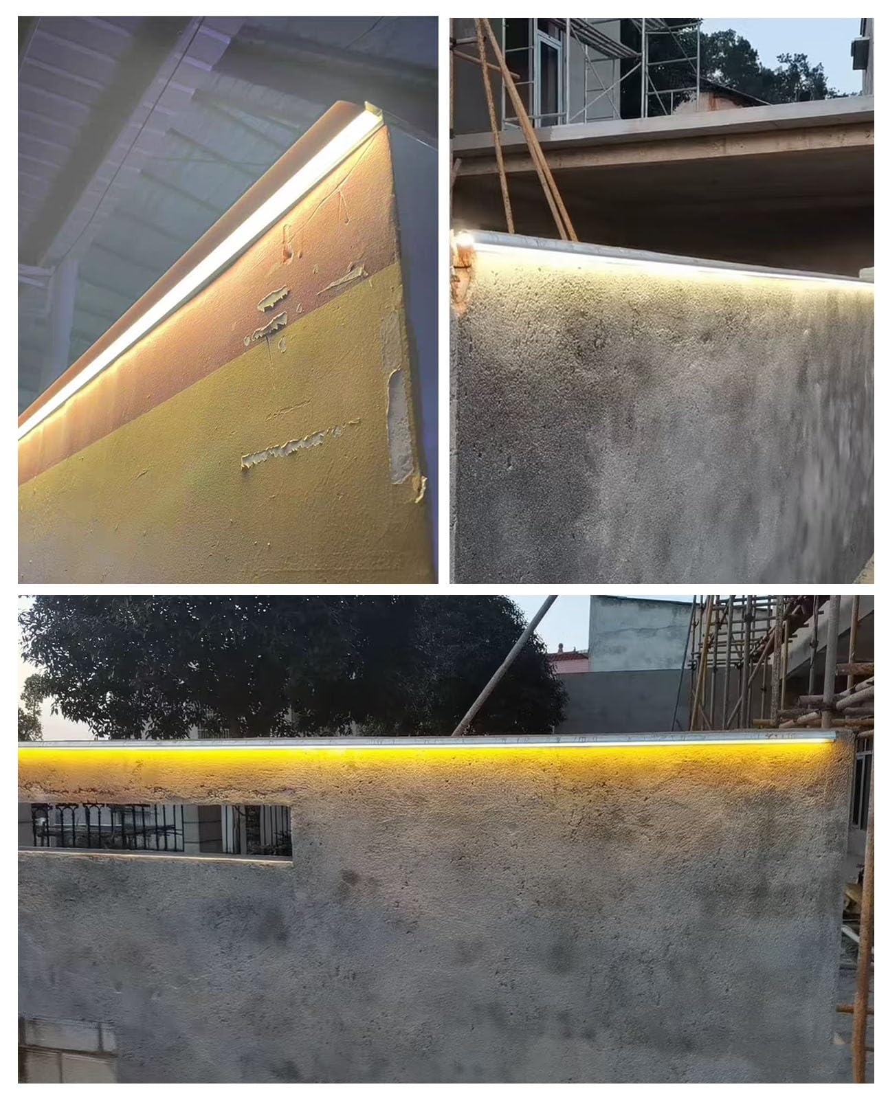 Perfil de Transición para Suelo Franja de Drenaje en el Borde del Muro del Patio, Protector Metálico Vierteaguas para Aleros o Tejados, Línea de Goteo Exterior(Black)
