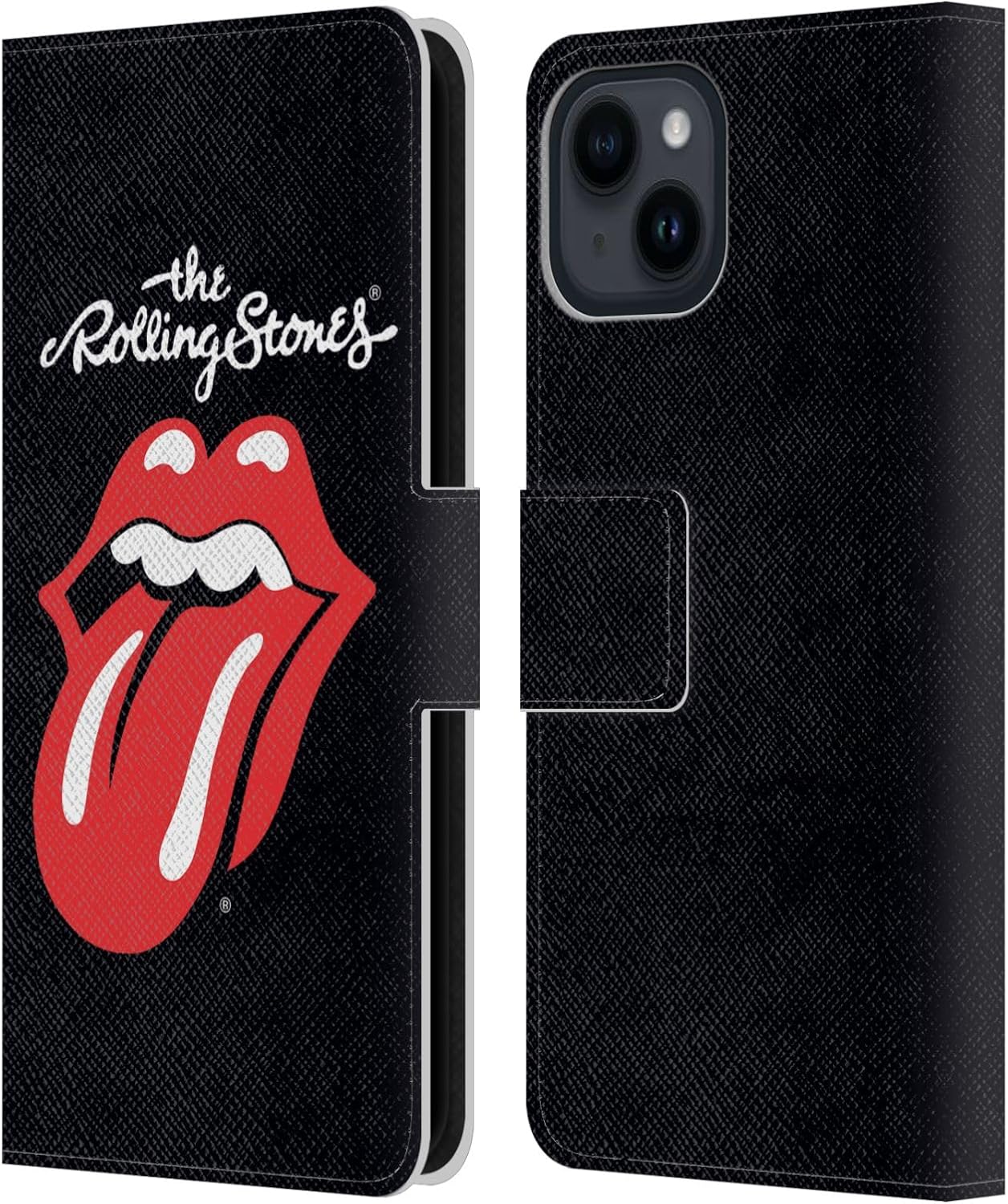 Head Case Designs Officially Licensed The Rolling Stones Tongue Classic Key Art Leather Wallet Case Compatible with Apple iPhone 15