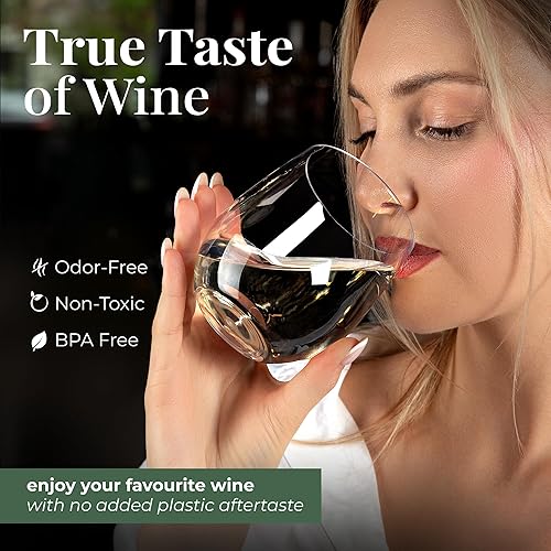 Miniatura 3 de Copas irrompibles sin pie de Vivocci base 100 de Tritán cristalería de plástico inastillable ideal para vino cócteles o whiskey perfecto para bares