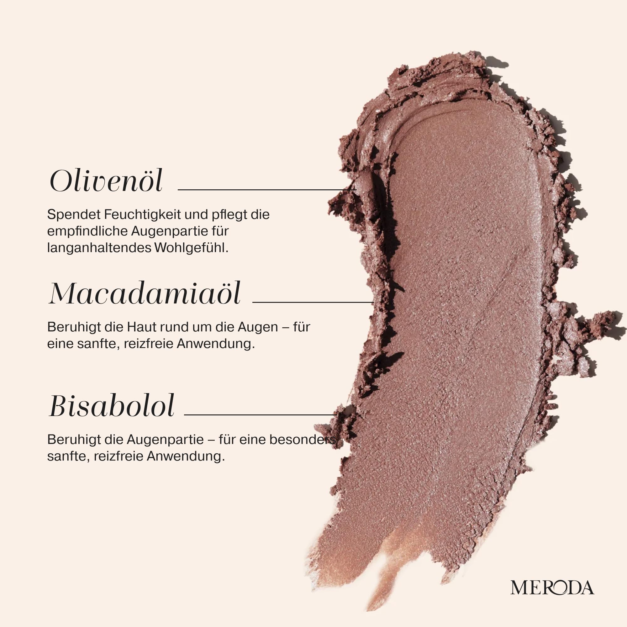 MERODA® Lidschatten Stift [MIT WISCHFEST-FORMEL] - Eyeshadow Stick - Lidschattenstift - Eye Perfecting Shimmer Beautystick - Vegan & Cruelty Free - (Mauve)