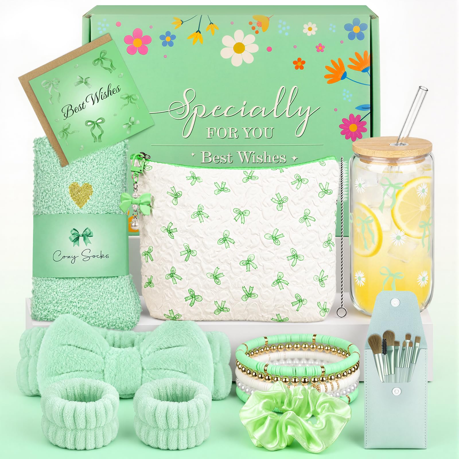 TUZELIYA Exquisite Birthday Gifts for Girls Teens - Best Birthday Presents for Her - Unique Gift Baskets for Women - Graduation Gifts for Best Friends Daughter Sister Girlfriend Colleague Mom - Green