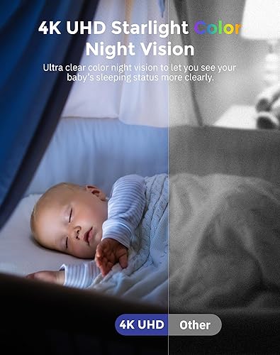 Miniatura 4 de Hugolog Cámara de seguridad 4K 8MP para interiores con enfoque automático, ideal para monitor de bebécámara de mascotasseguridad del hogar, visión