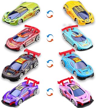 Colour Changing Cars, 4 Pack Mini Cars with Water Activated Color Shift, Zinc Alloy Vehicles, Great Gift for Car Enthusiasts, Indoor and Outdoor Play, 8 x 3 x 2 cm