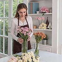 Vista 4 de Juego de 4 jarrones cilíndricos de vidrio, jarrones de flores modernos de 4/6/8/10 pulgadas para centros de mesa, arreglos de jarrones y velas