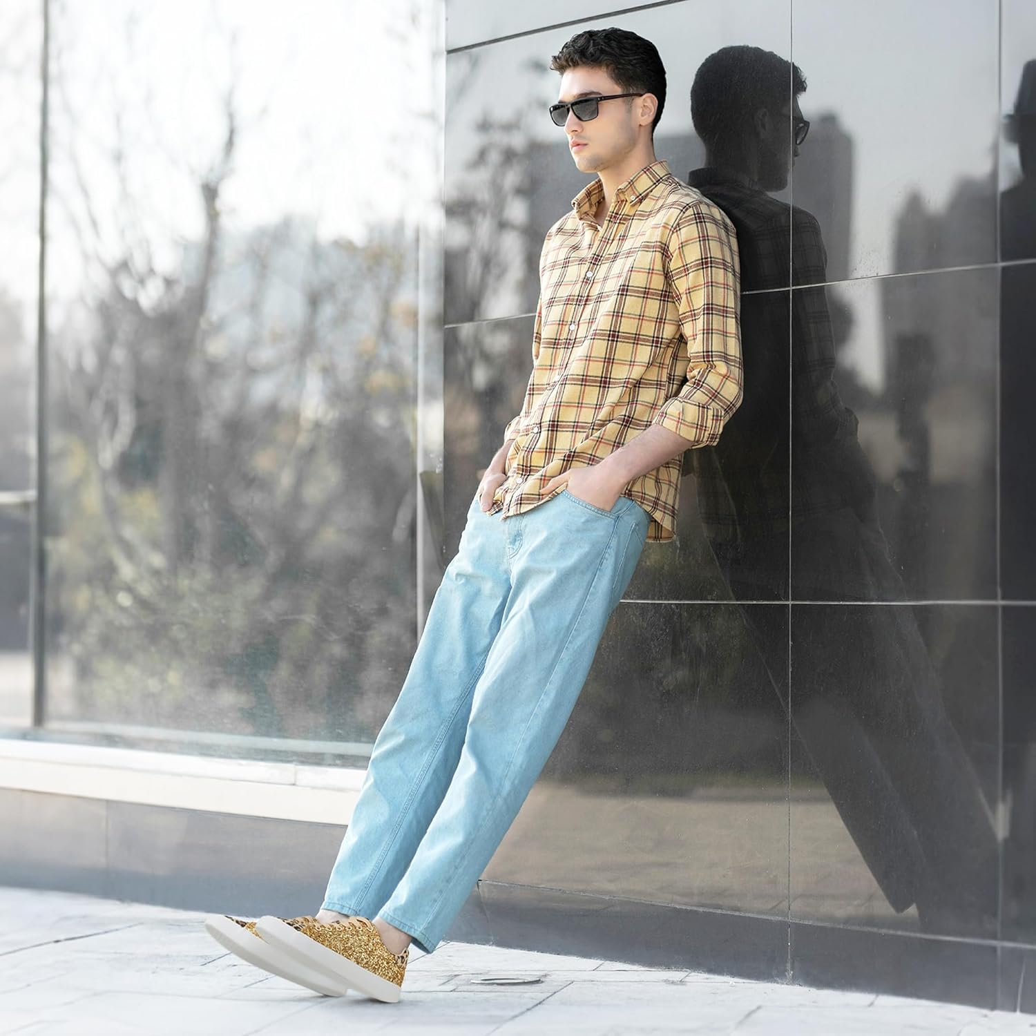 AISFAES Glitter Sparkly Low Top Sequins Lace Up Tennis Shoes Comfort Bling Fashion Shiny Walking Shoes - Image 3