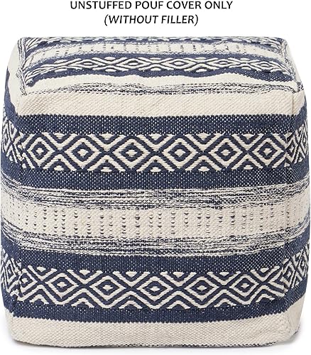 Miniatura 92 de REDEARTH · Puf otomano sin rellenos, con textura, cubo de almacenamiento, puf, reposapiés para sala de estar, dormitorio, guardería, habitación de