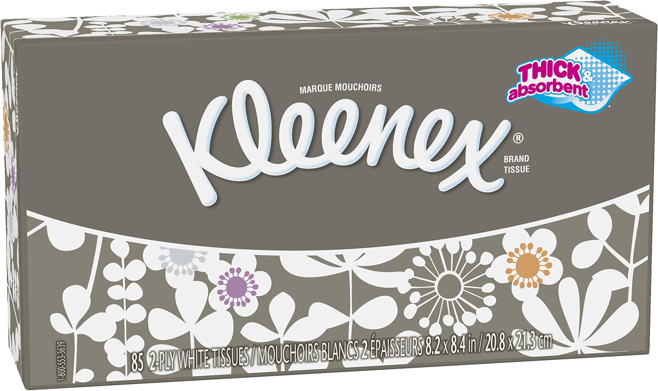 KleenexTrusted Care Everyday Facial Tissues, Cube Box, 85 Tissues per Cube Box, 36 Pack