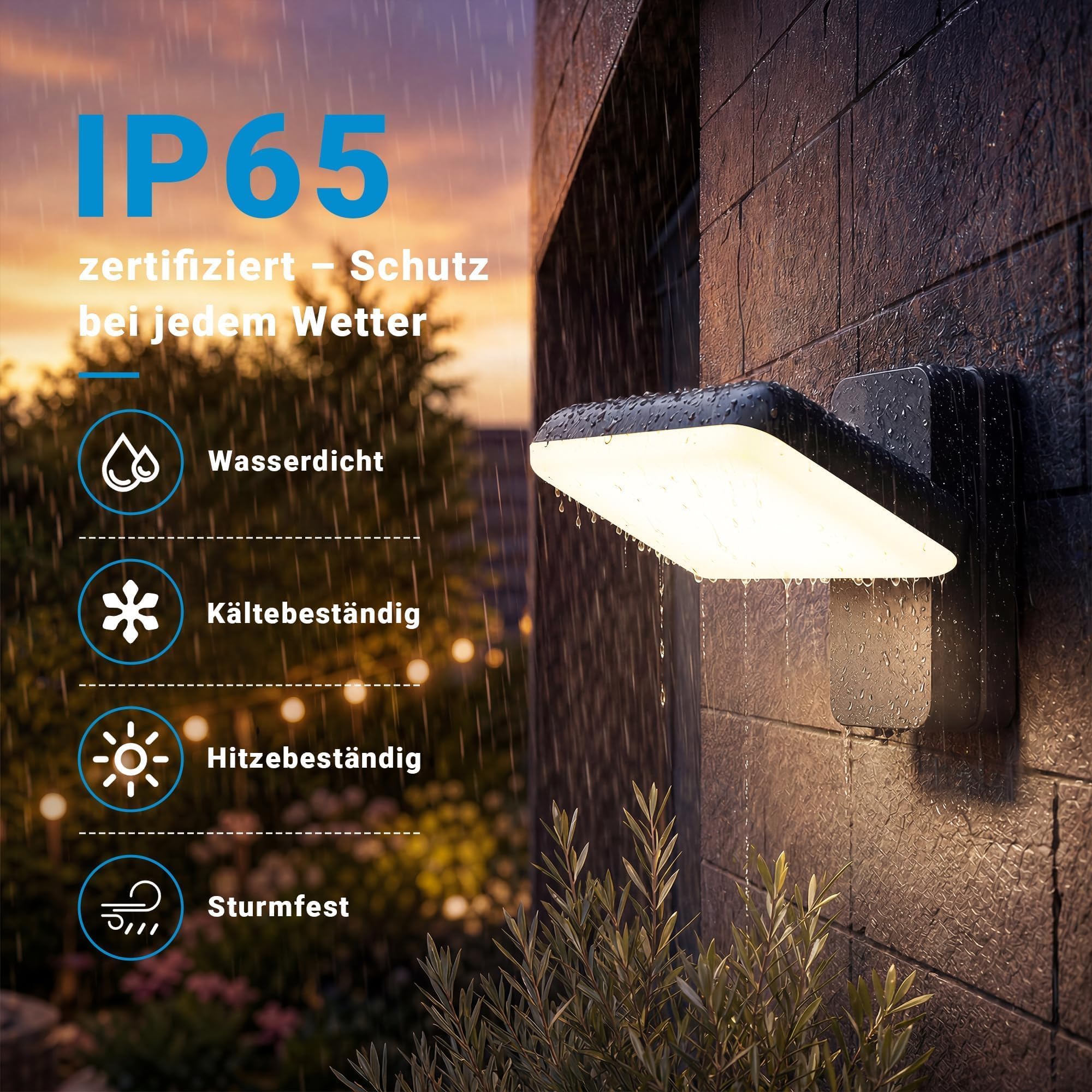 20cm LED Wandleuchte Außen 18W, 350° Schwenkbar Villa Wandleuchte Anthrazit IP65 Wasserdicht, 3000K Außenlampe für Außenbeleuchtung Hauswand & Terrassenlampen