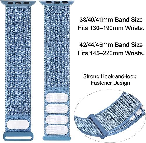 Miniatura 3 de Correa deportiva compatible con Apple Watch Band de 38 mm, 40 mm, 42 mm, 44 mm, iWatch Series 6 5 SE 4 3 2 1, correa de nailon con velcro para