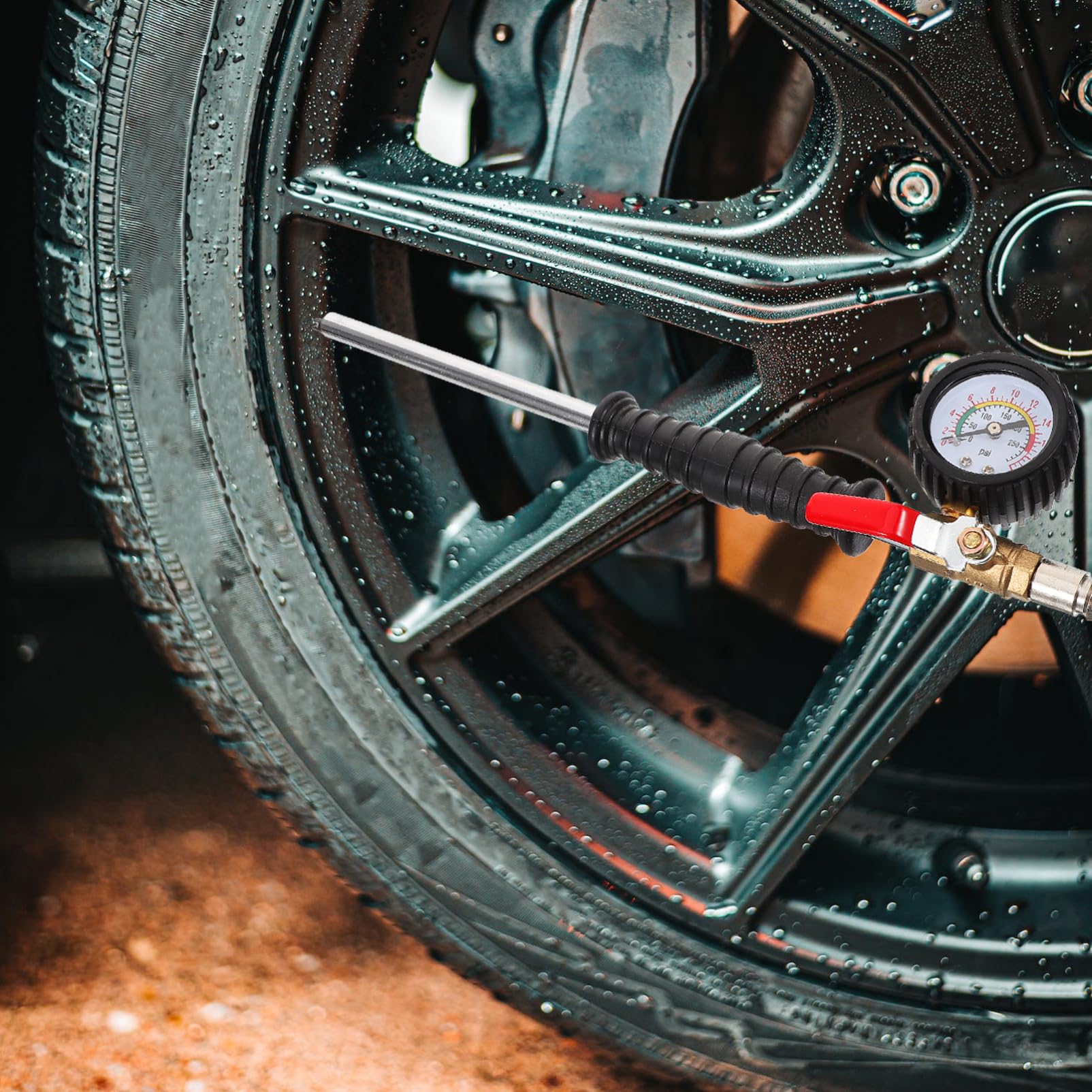 Manómetro De Presión De Neumáticos Inflador Con Manómetro Para Automóviles y Motos