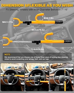Tevlaphee Universal Wheel Lock Heavy Duty Security Trailer Wheel Lock Tires Anti Theft for Car