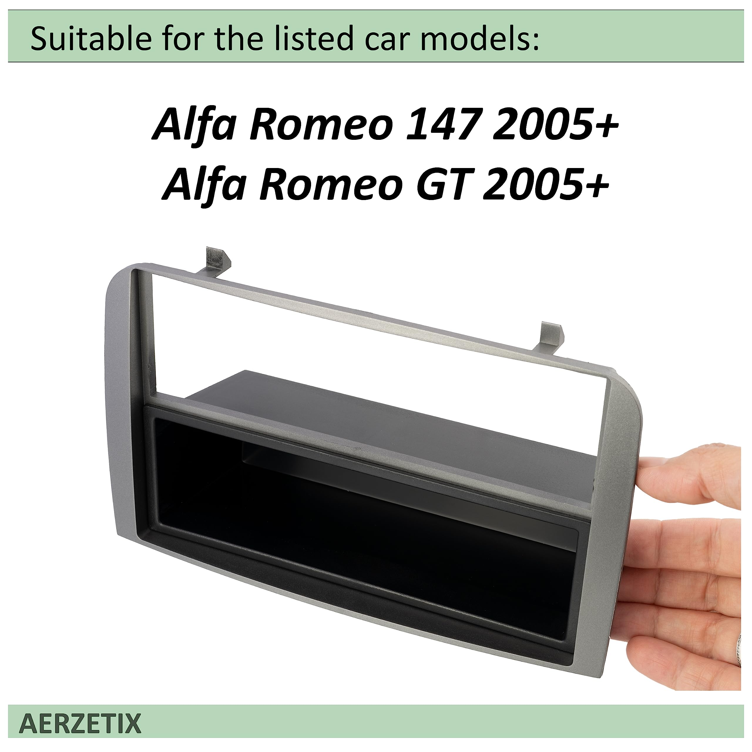 AERZETIX Adaptateur autoradio façade Cadre réducteur 2DIN Blanc Perle pour Auto