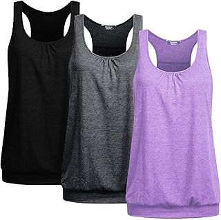 Tank Top Women's Yoga Shirt Top Sports Tank Top Sleeveless Racerback Fit...