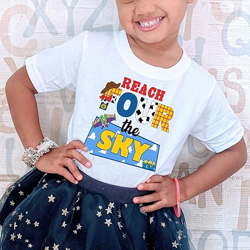 Miniatura 4 de Reach Four the Sky Birthday Shirt Toddler Boy Girl Fourth birthday shirt Handmade 4 Cowboy birthday shirt Cute birthday outfit (5Toddler)