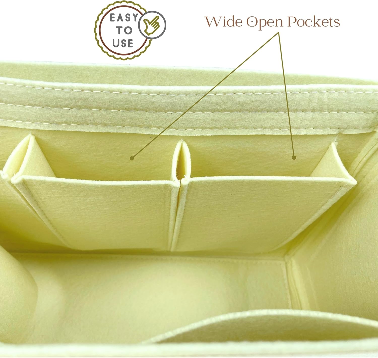 Felt Insert for Coa.h Soft Empire Carryall, Bag Purse Organizer for 28/40/48 with Wide Open Pocket (Size 40, Azure)