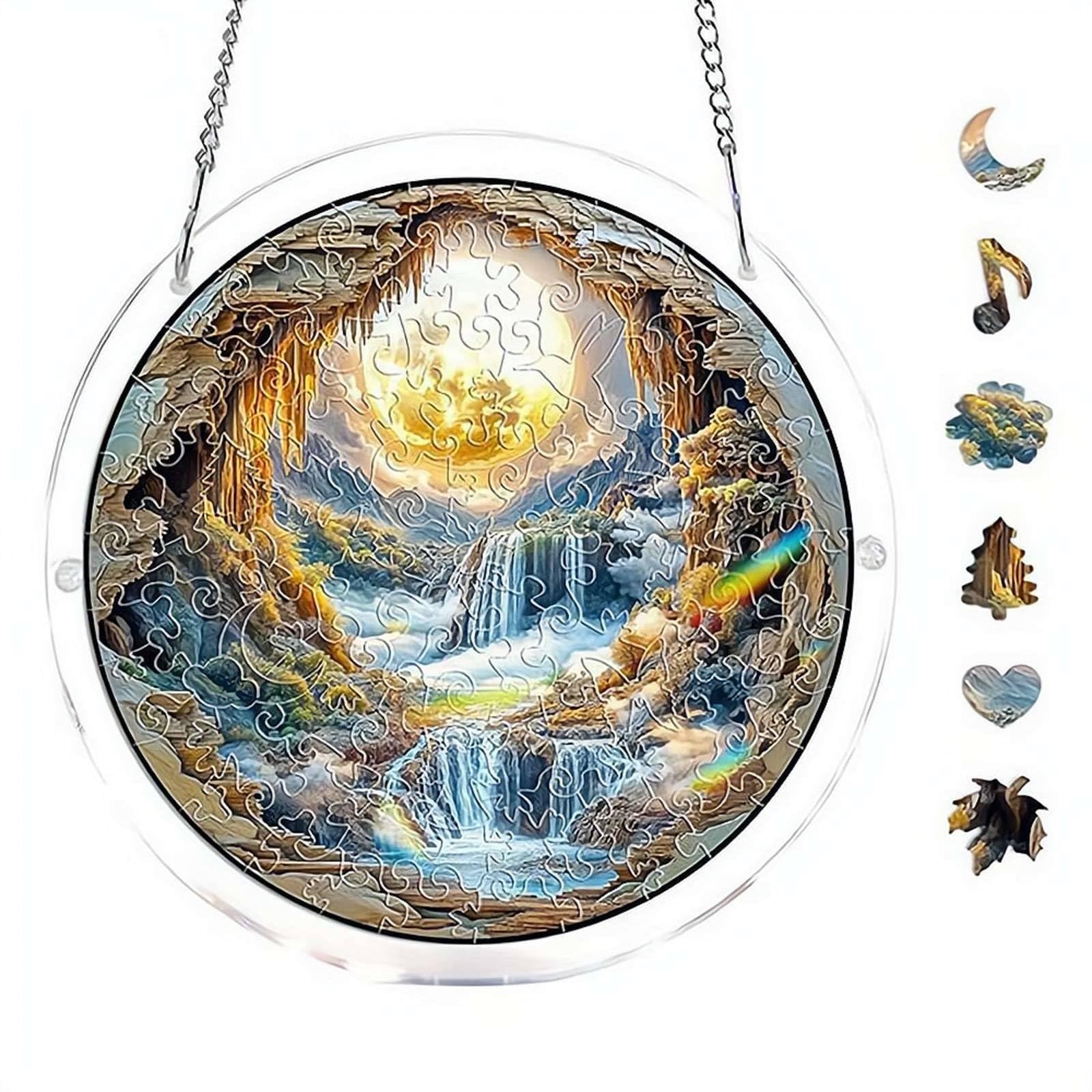 Acrylic Puzzles Suncatcher Window Hanging,83Pcs Sun Catcher Acrylic Puzzles Garden Decoration,Sun Catcher Stained Glass AcrylicPuzzle Decoration,for Women Men Birthday Mother's/Father's DayGift — view 10