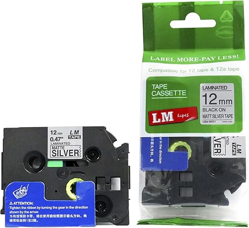 Miniatura 4 de Cinta adhesiva TZe P-Touch compatible con 12" (12 mm) negro sobre transparente para rotuladora Brother PT-1010, PT1010 con guía de cinta gratuita