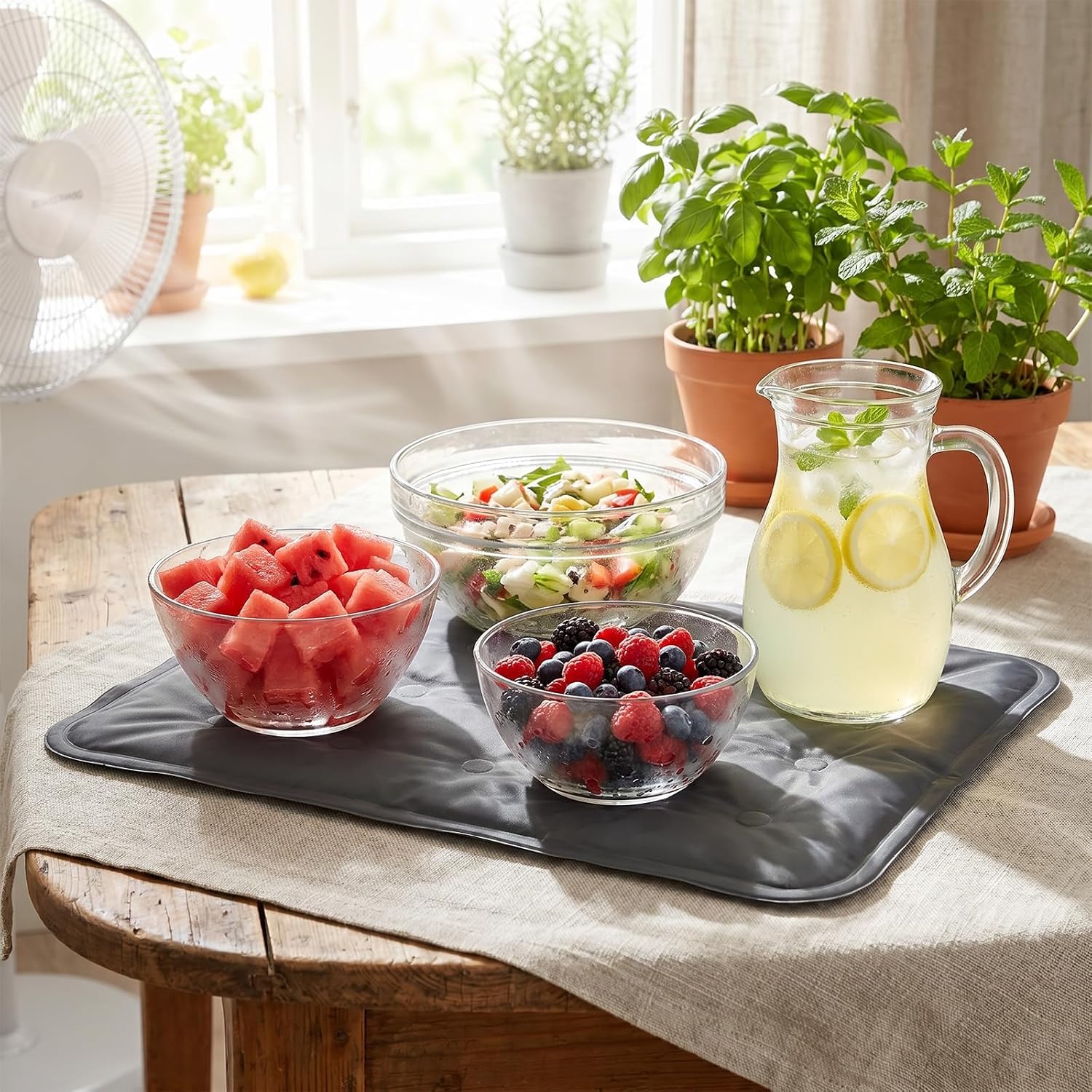 Reallnaive 2 Pcs Ice Mat, Dark Gray, 19.69 x 15.75 Inches