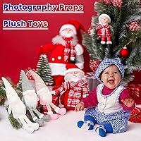 Vista 6 de Adornos de Navidad enanos, juguetes de peluche de gnomo, decoración de Navidad, muñeco de anciano sin rostro para interiores con patas colgantes