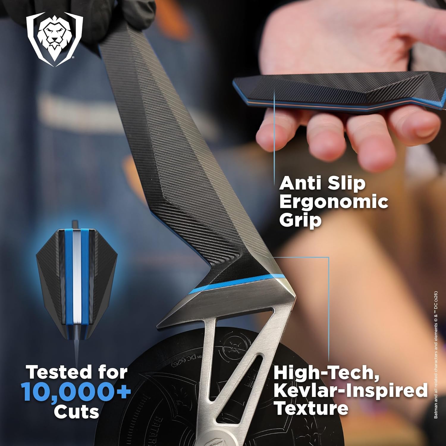 DALSTRONG Pizza Wheel - BATMAN™ Edition - Shadow Black Edition - Heavy-Duty German Steel - Black Titanium Pizza Cutter - G10 Handle - Detachable DC Artwork Blade - Collectible Razor Sharp