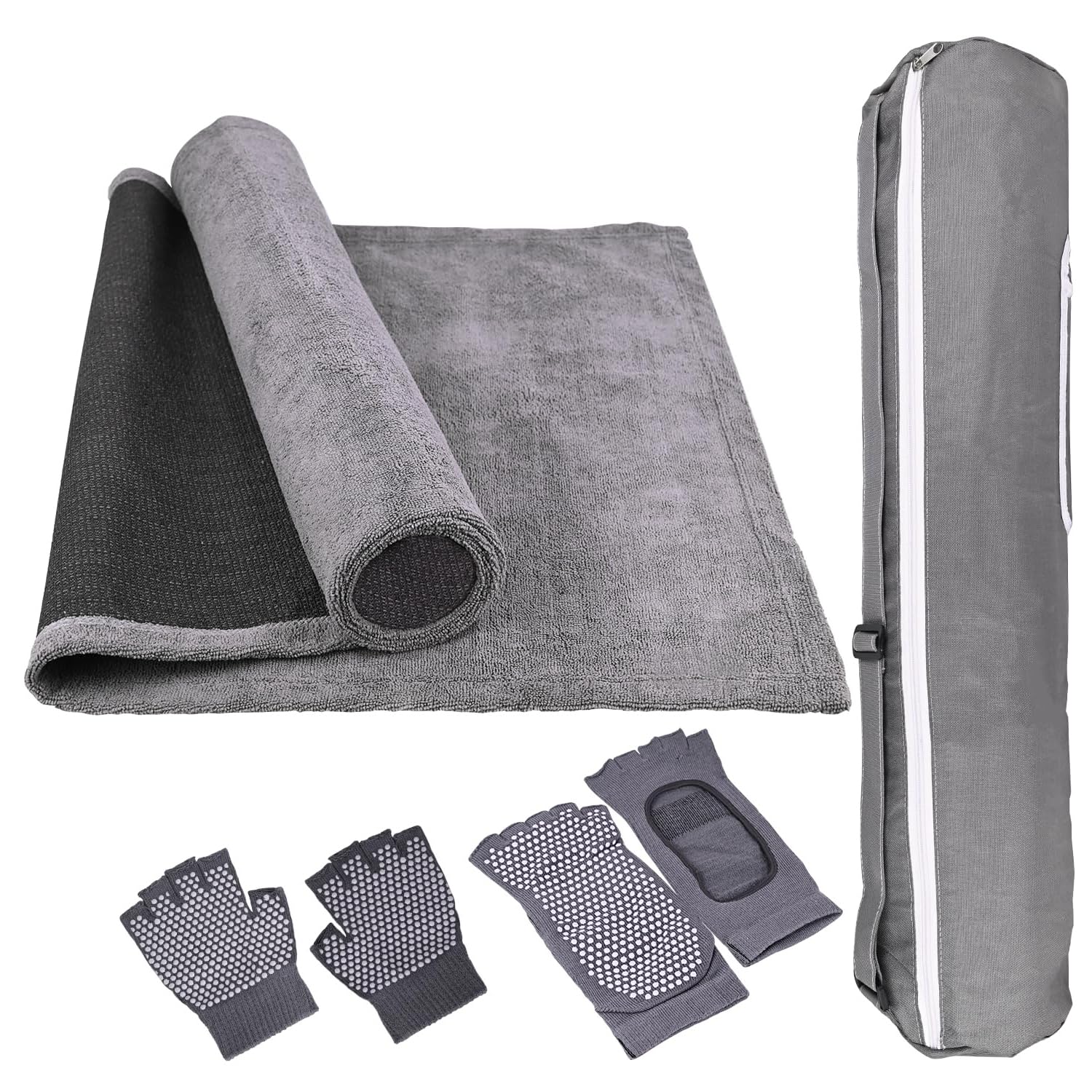 Amazon Brand - Symactive Unisex Yoga Kit with Carry Bag Gloves & Socks Anti-Skid Cotton Mat for Men & Women Gym Workout Fitness Pilates Meditation & Flooring Exercise (Set of 1) (B0CVN138DQ) Amazon Price History, Amazon Price Tracker