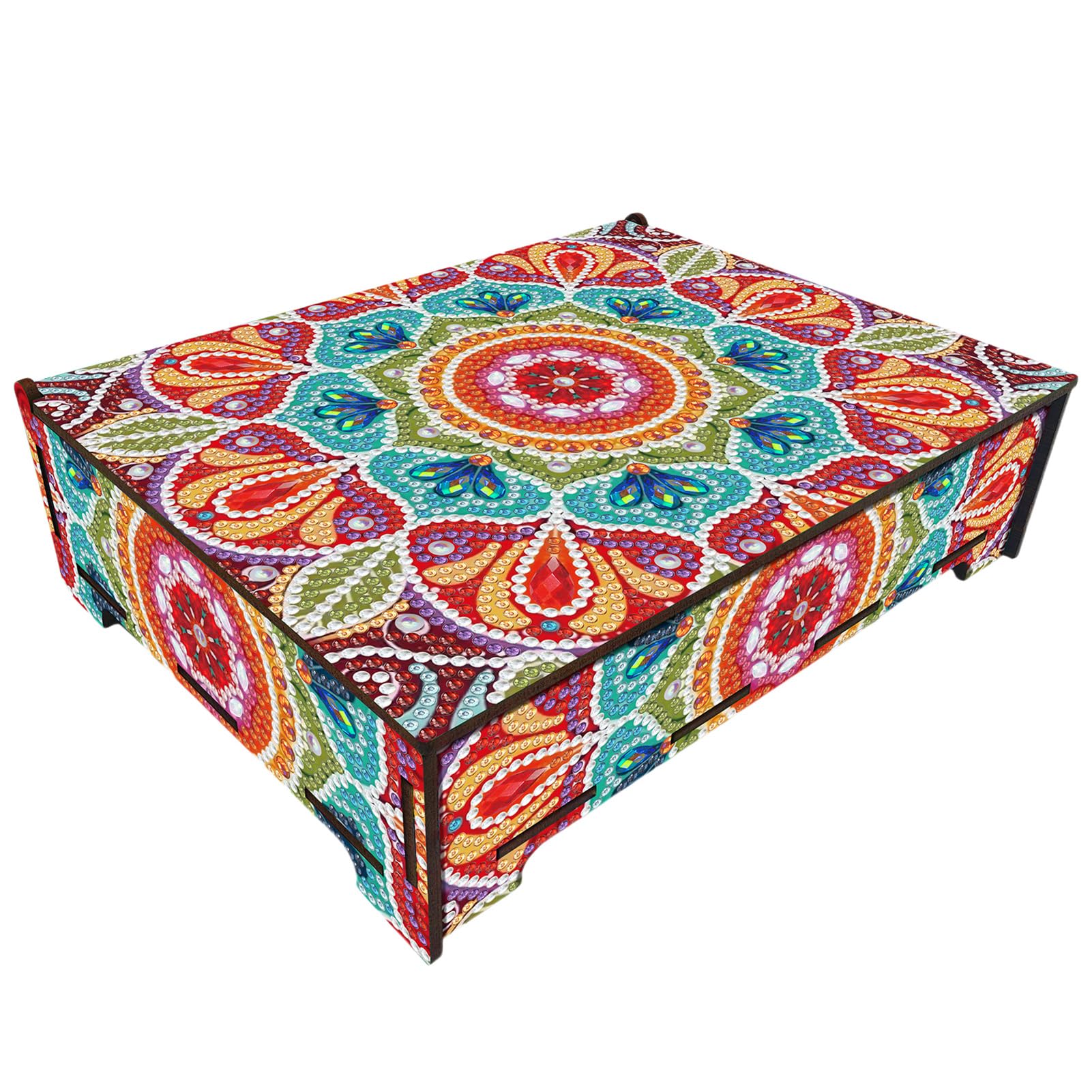 Boîte de rangement pour bijoux à personnaliser cadeau créatif mandala avec miroir