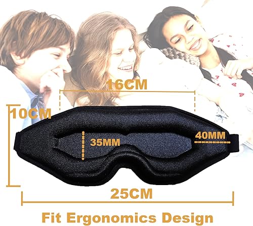 Miniatura 2 de Antifaz para dormir de lado – Máscara de ojos 100% opaca para dormir, máscara de dormir 3D para mujeres, máscara de dormir para extensiones de