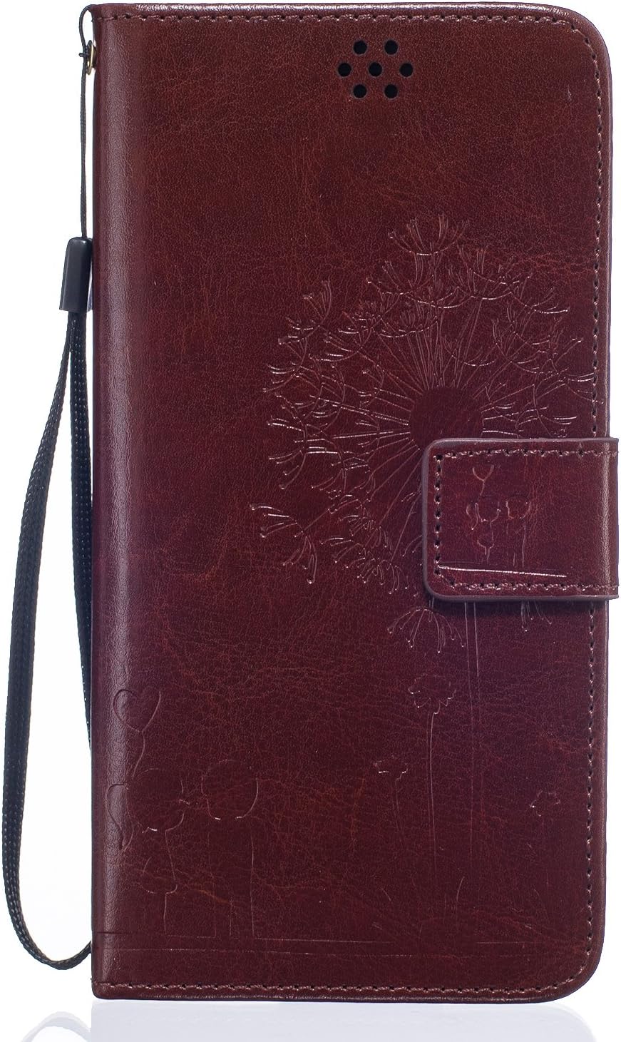 iPhone 6S Case, Wallet Embossed Cirrus PU Leather Case with Card Holders & Magnetic Clip Kickstand Soft TPU Inner Cover for iPhone 6/6s (Coffee)