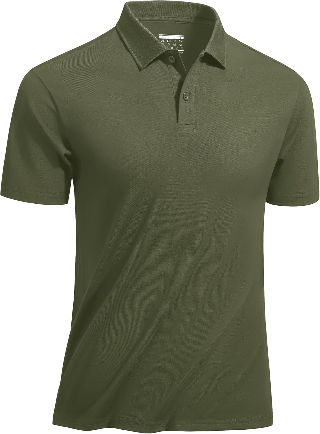 TACVASEN Mens T-Shirts Cotton Mens Golf Shirts Casual Polo Shirts for Men Slim Fit Polo Casual Shirts for Men Slim Fit Polo Shirts Army Green