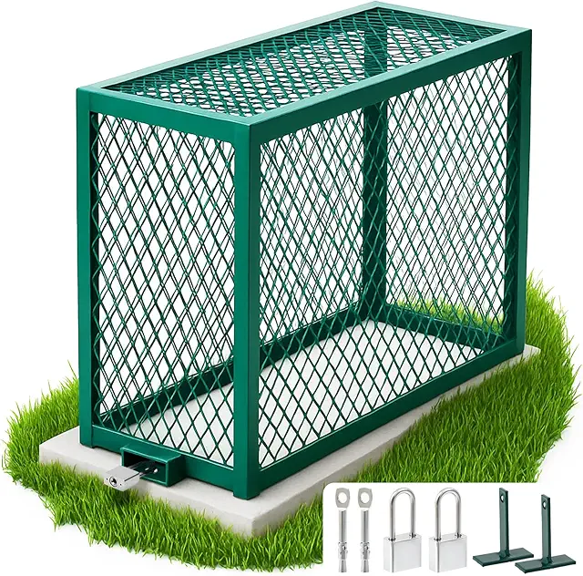 Steel Backflow Preventer Security Cage with Locks and Anchors