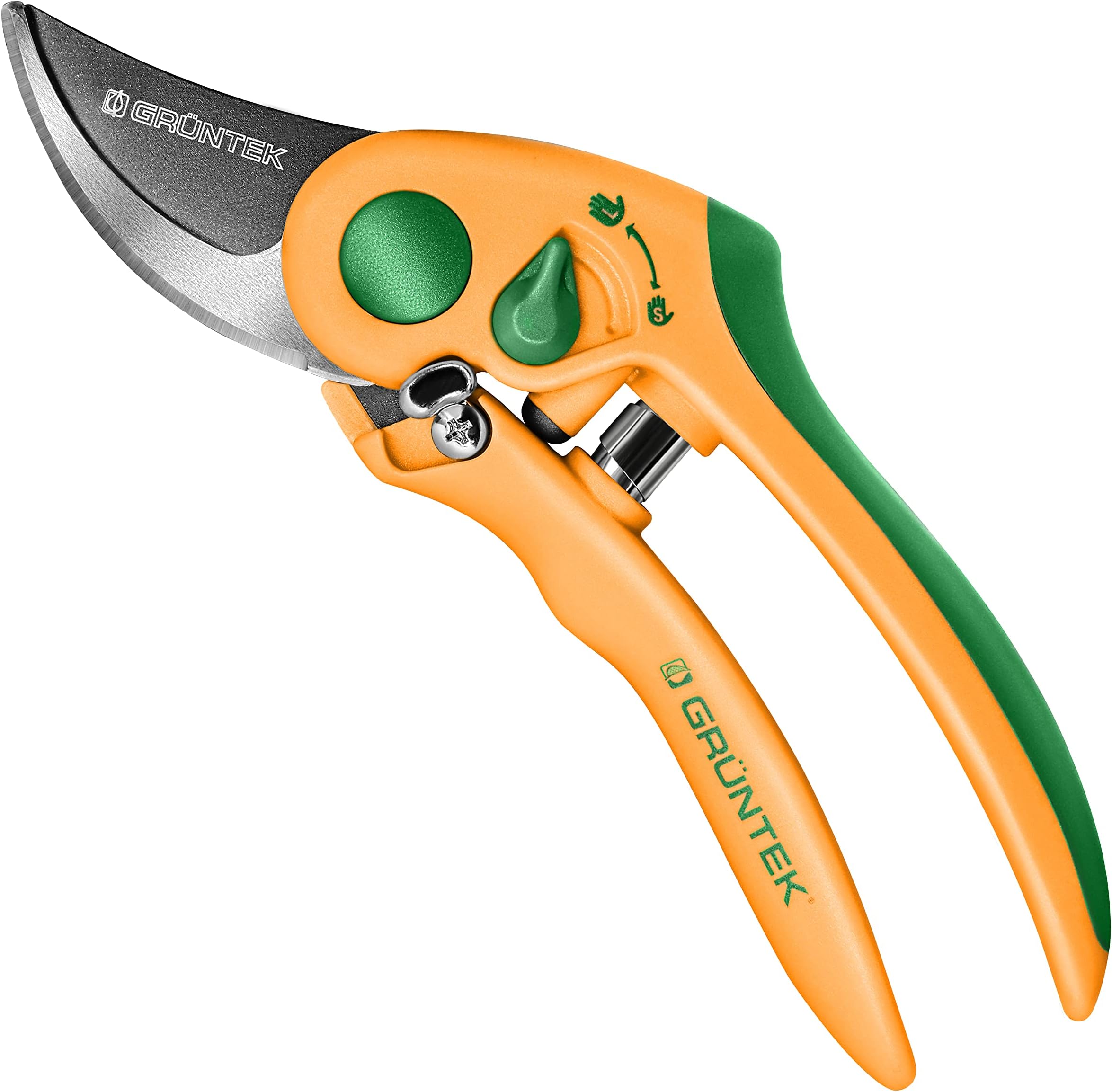 GRÜNTEK Secateurs Flamingo, Teflon Coated Blade, Adjustable Width, Bypass Pruning Shears, Anti-Slip Handle