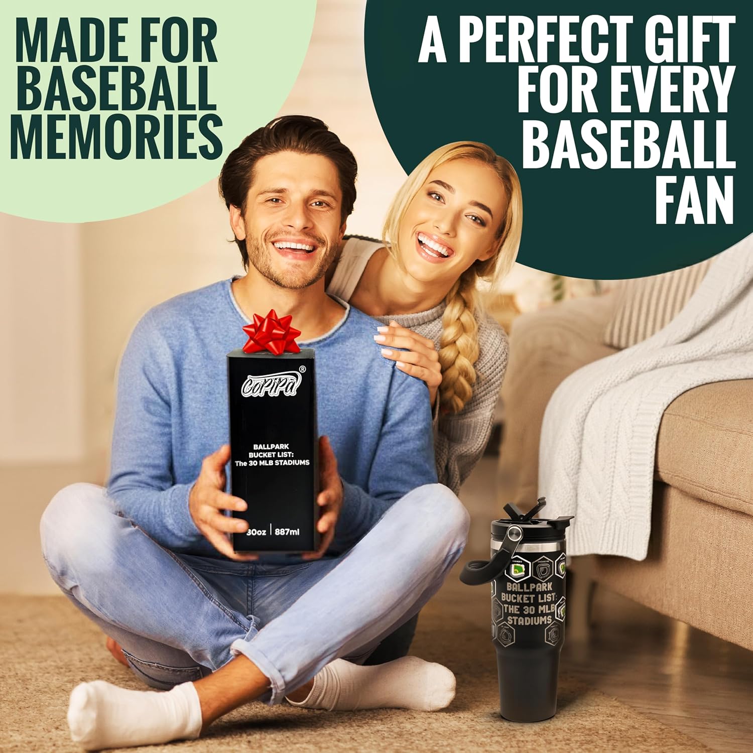 MLB Water Bottle 2-Pack – Vacuum-Insulated 30 oz Stainless Steel Stadium Tracker, 4 Sticker Sets – Track Every Stadium Together – The Ideal Gift for Baseball Fans – Botellas de Béisbol con Pegatinas