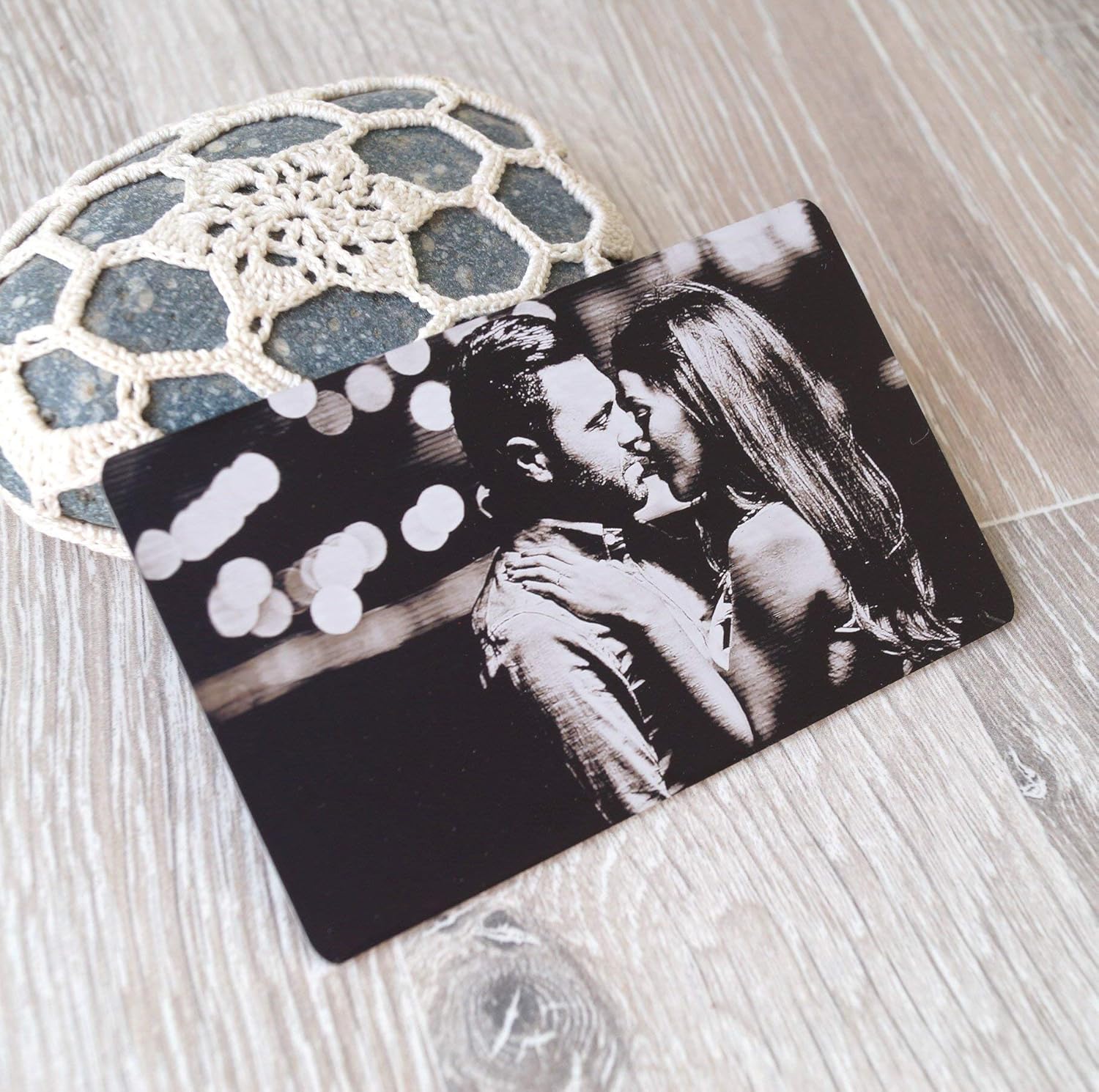 Real photo engraved wallet insert card, custom wallet insert, metal wallet insert, your picture engraved on one side and message on the back